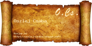 Oszlej Csaba névjegykártya